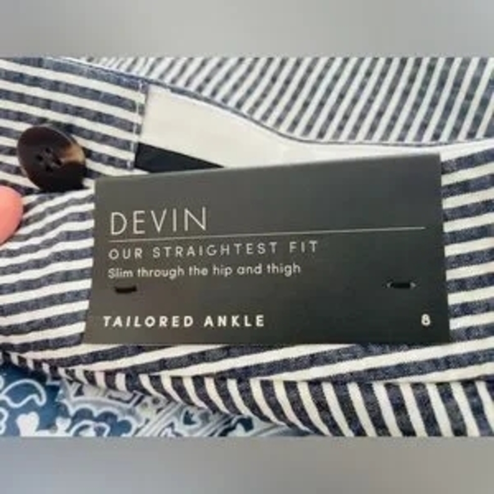 Devin Striped Tailored Ankle Pants